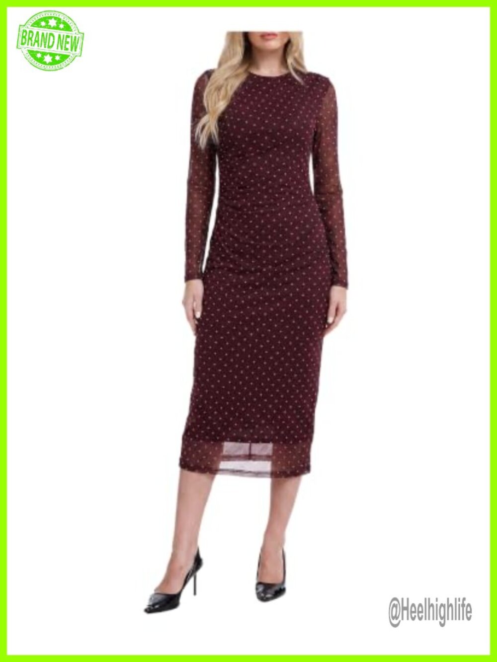 Women Long Sleeve Maxi Dress Mesh Lining Wedding Guest Flowy
